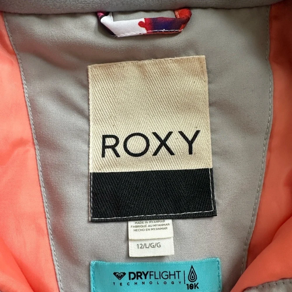 Roxy Multicolor Girls Ski Snowboard Jacket Size 12 Large L - Picture 2 of 8